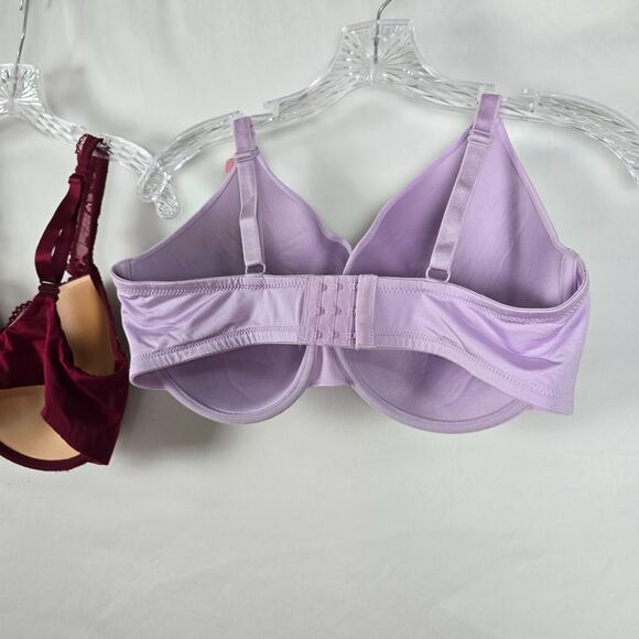 Curve Muse & Secret Treasures Bras Women's 42D Burgundy / Lavender Underwire 2pk - Picture 6 of 14